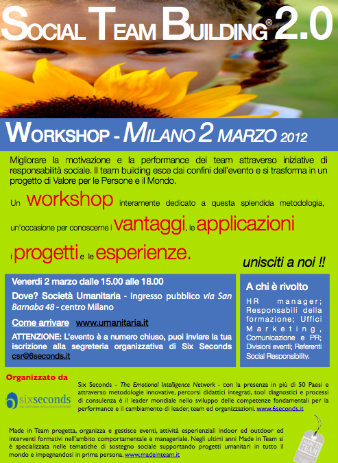 Workshop Social Team Building 2.0 – Milano – 2 marzo 2012